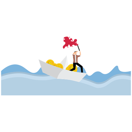 Young man need help for business disaster  Illustration