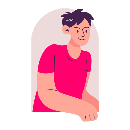 Young man Peeping  Illustration