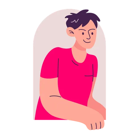 Young man Peeping  Illustration