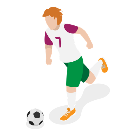 Young man playing football  Illustration