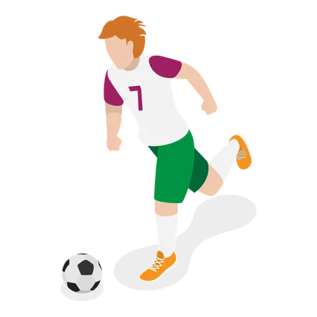 Young man playing football  Illustration
