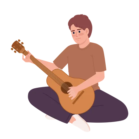 Young man playing guitar  Illustration