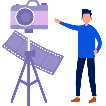 Young man pointing at  camera  Illustration