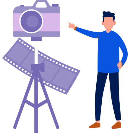 Young man pointing at  camera  Illustration