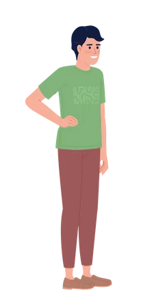 Young man posing with hand on hip  Illustration