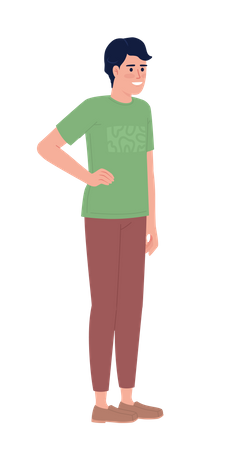 Young man posing with hand on hip  Illustration