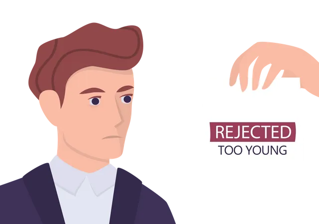 Young man received rejection for job Illustration