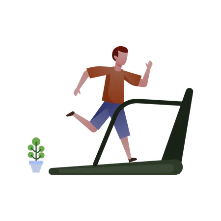 Young Man Running  Illustration