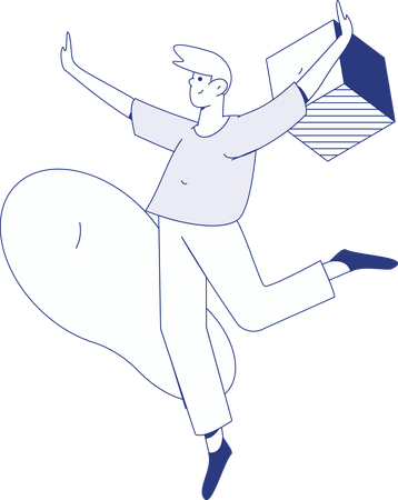Young Man running  Illustration