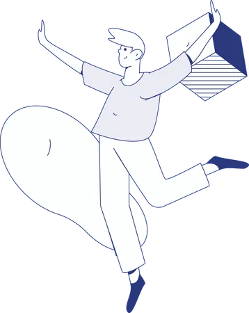 Young Man running  Illustration