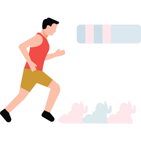 Young man running  Illustration