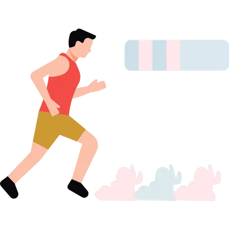 Young man running  Illustration