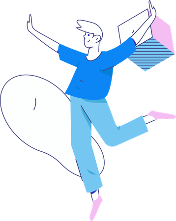 Young Man running  Illustration