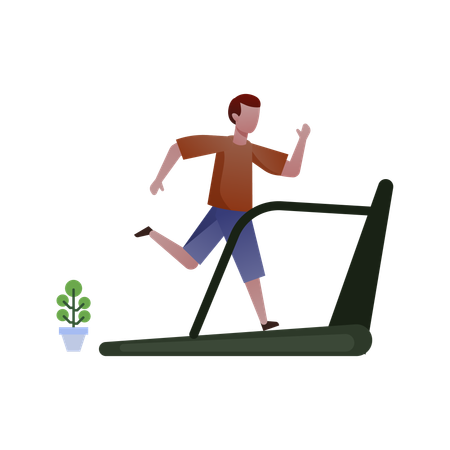 Young Man Running  Illustration