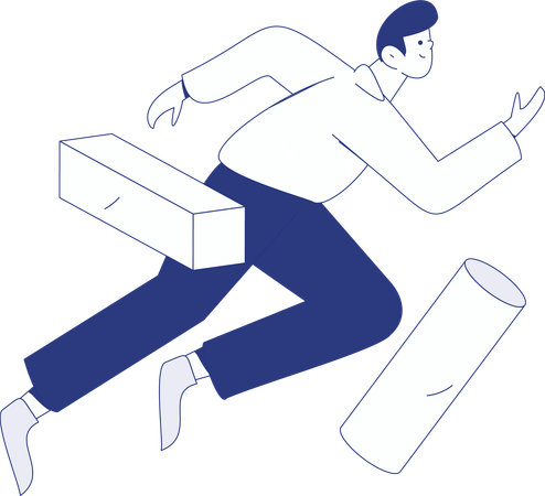 Young Man running in park  Illustration