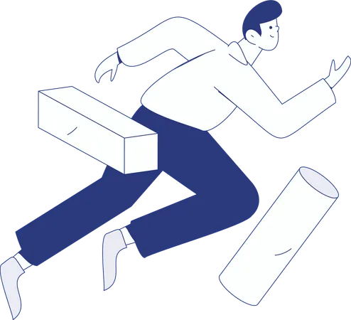 Young Man running in park  Illustration