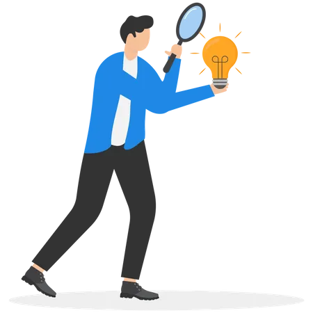 Young man searching idea  Illustration