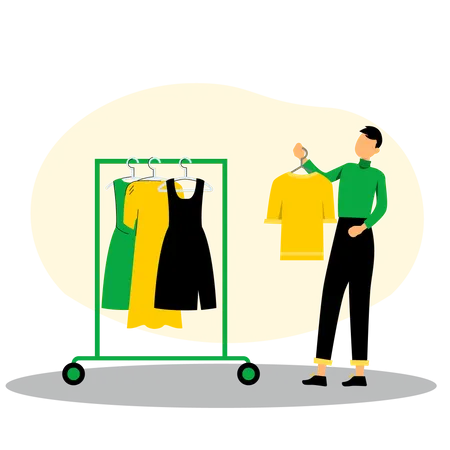 Clothes Dress Shopping E Commerce Fashion Illustration