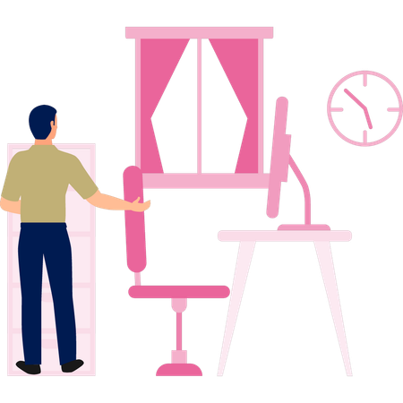 Young man spinning his chair  Illustration