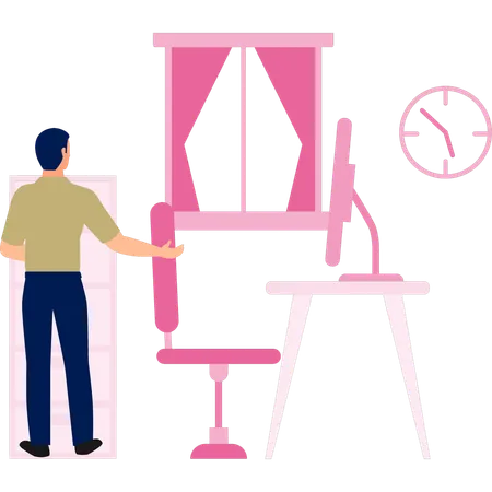 Young man spinning his chair  Illustration