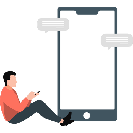 Young man talking on mobile  Illustration