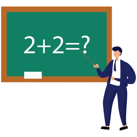 Young man teach Math  Illustration