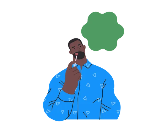 Young man thinking  Illustration