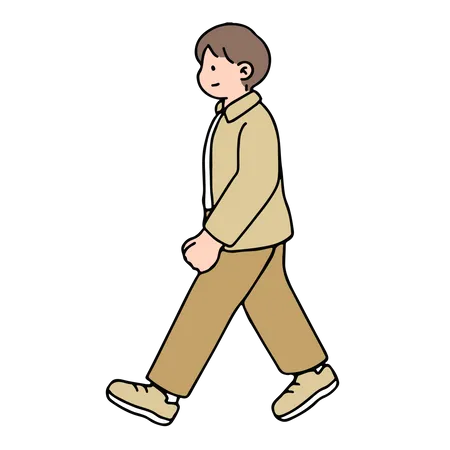 Young Man Walking  Illustration