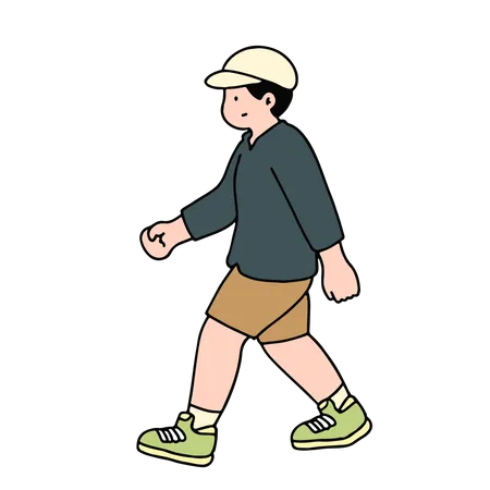 Young Man Walking  Illustration