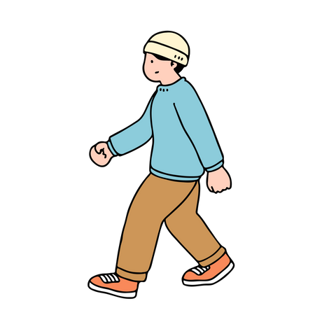 Young Man Walking  Illustration