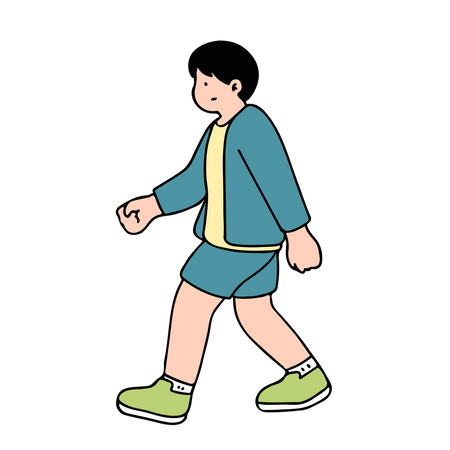 Young Man Walking  Illustration