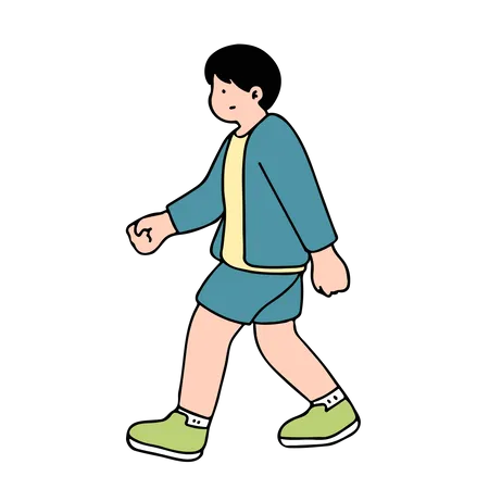 Young Man Walking  Illustration