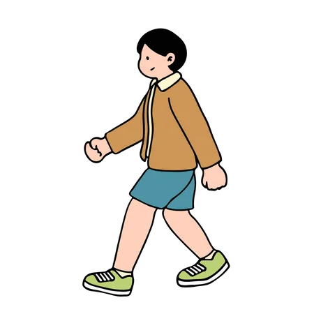 Young Man Walking  Illustration