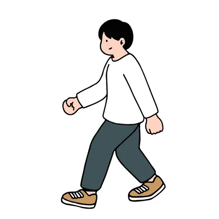 Young Man Walking  Illustration