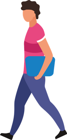 Young man with bag Illustration