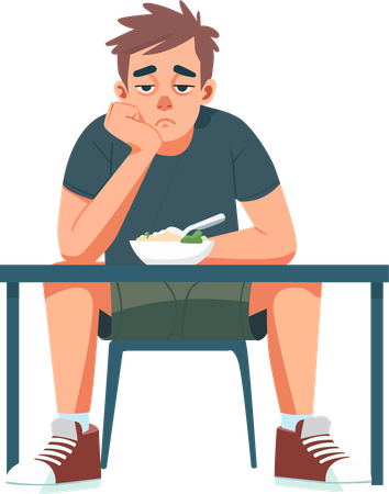 Young man with bored expression  Illustration