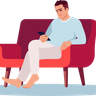illustration for young man on smartphone