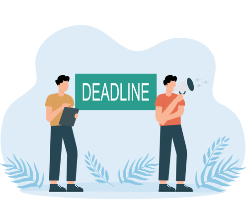 Young man work with Deadline  Illustration