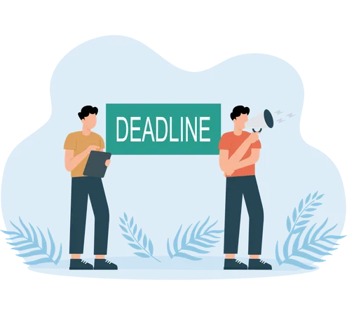 Young man work with Deadline  Illustration