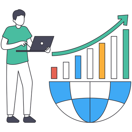 Young mandoing  Global data analysis  Illustration