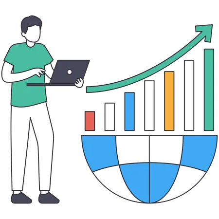 Young mandoing  Global data analysis  Illustration