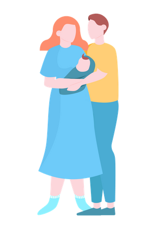 Young Parent with kid Illustration