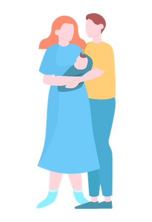 Young Parent with kid  Illustration