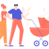 illustration young parents