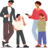 family spend time with kids illustration svg