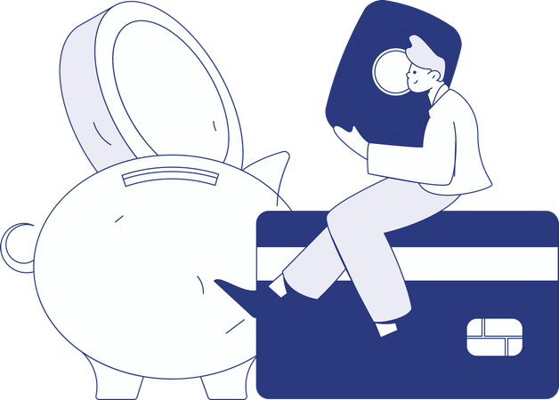 Young People doing payment using credit card  Illustration