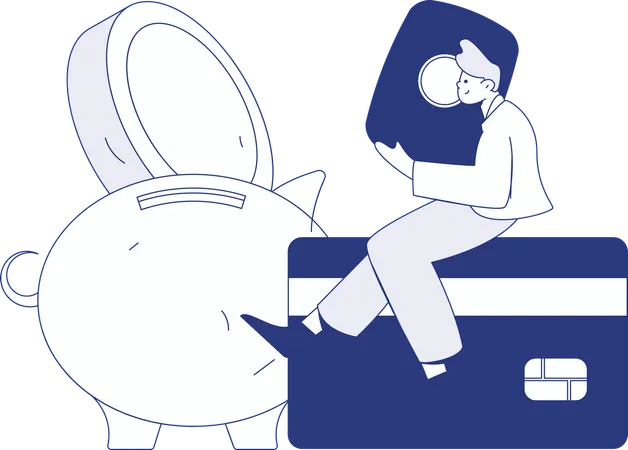 Young People doing payment using credit card  Illustration