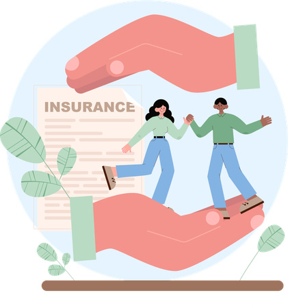 Young people having insurance  Illustration