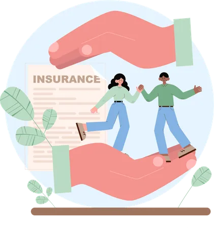Young people having insurance  Illustration