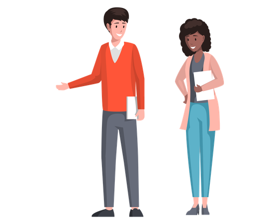 Young people talking to each other  Illustration